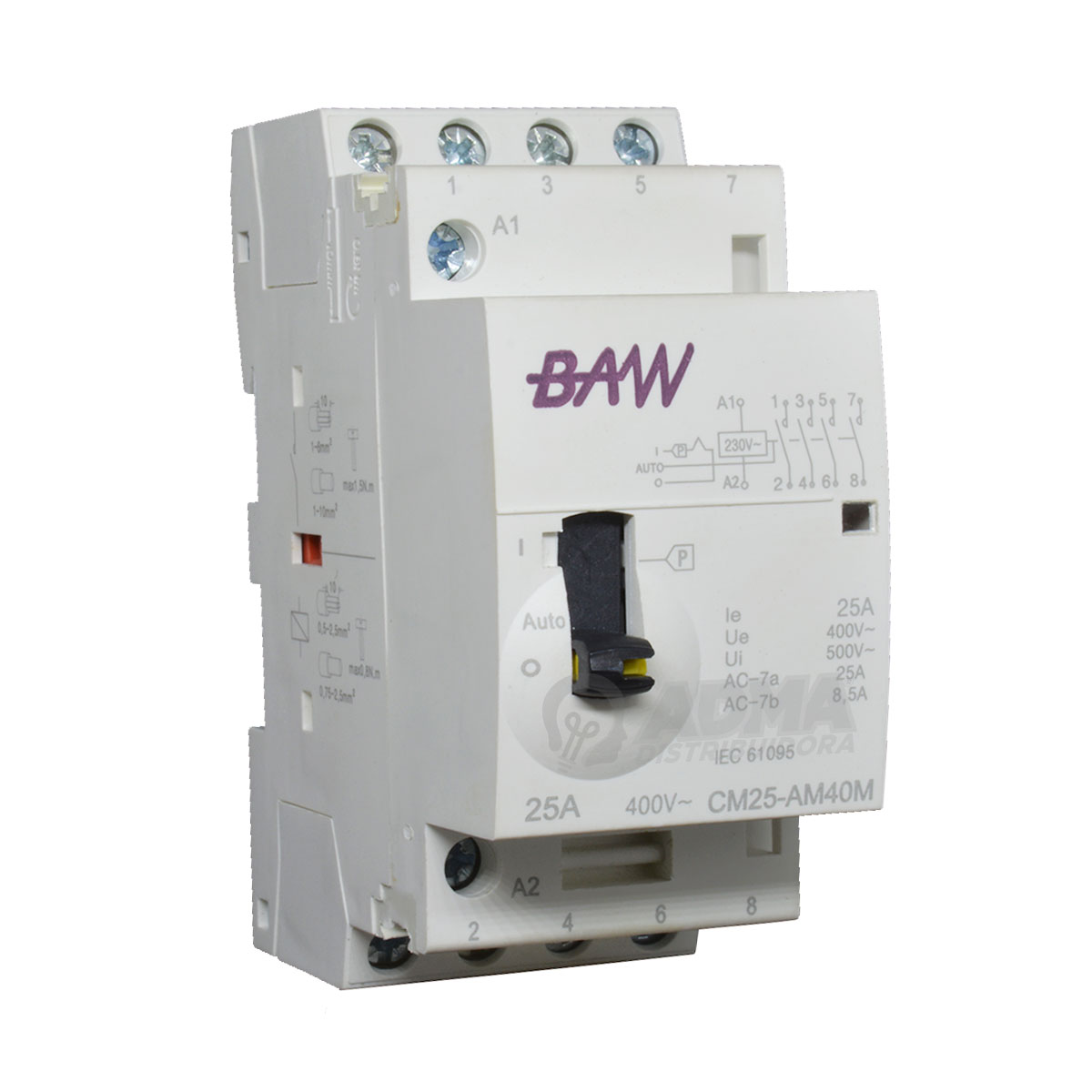 CONTACTOR MODULAR TETRAPOLAR 4NA 3 MODULOS BAW