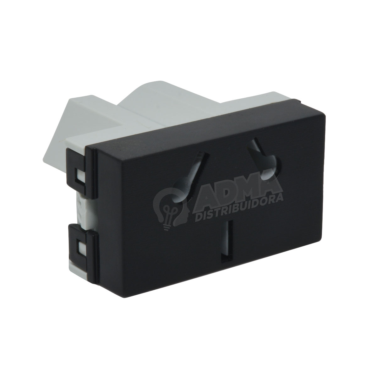 TOMACORRIENTE BIPOLAR 10A COMB JELUZ NEGRO