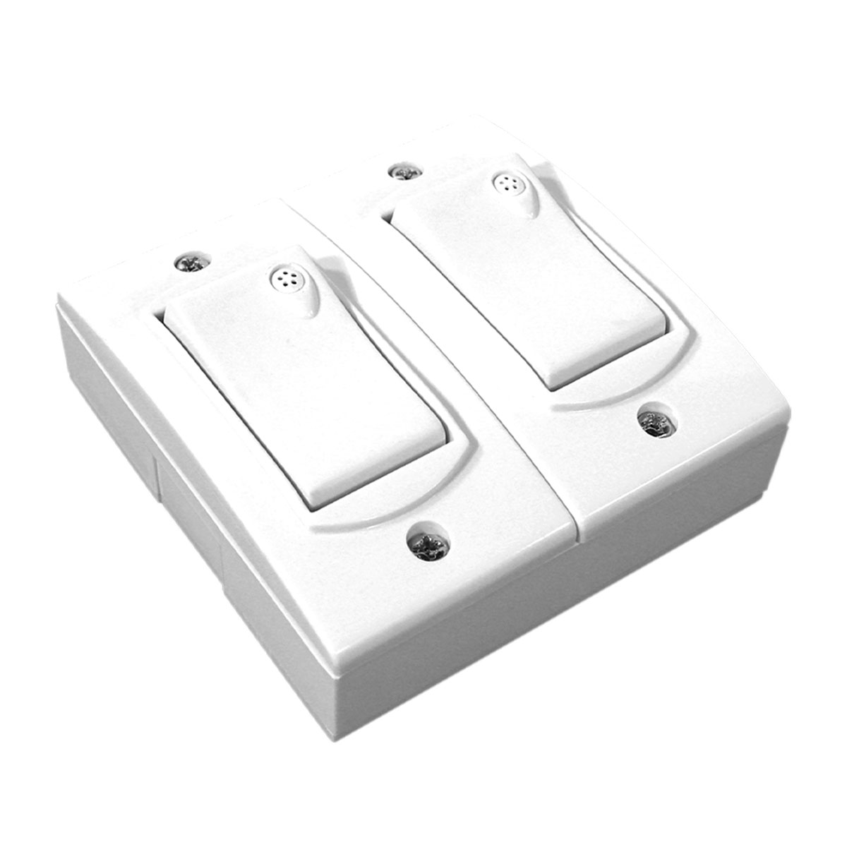 INTERRUPTOR DOBLE SOBREPONER EXTRACHATO JELUZ