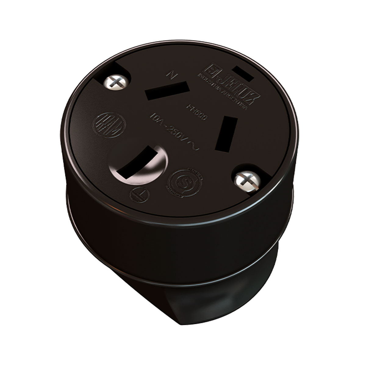 FICHA HEMBRA 10A JELUZ NEGRA AXIAL