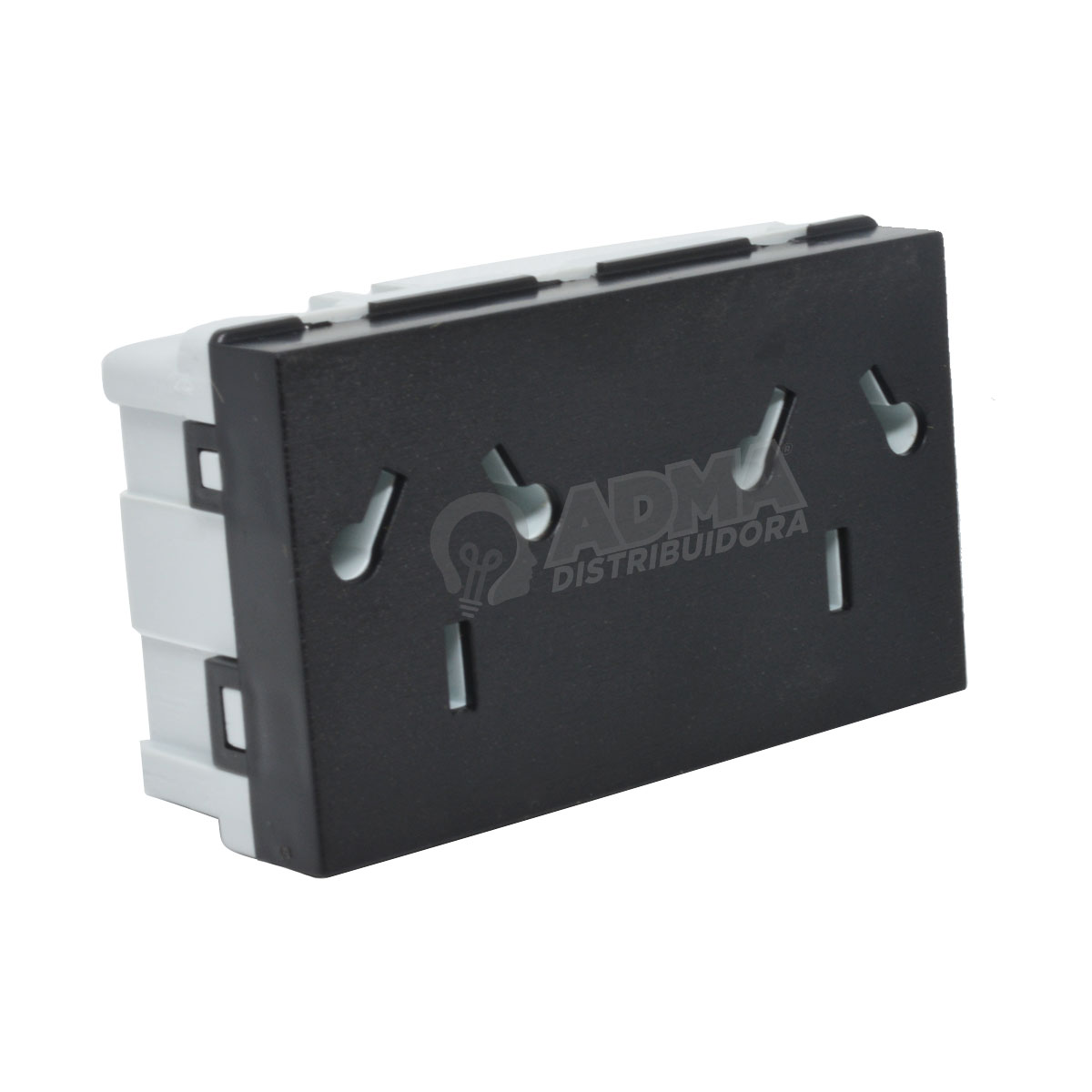 TOMACORRIENTE DOBLE 10A COMB NEGRO JELUZ