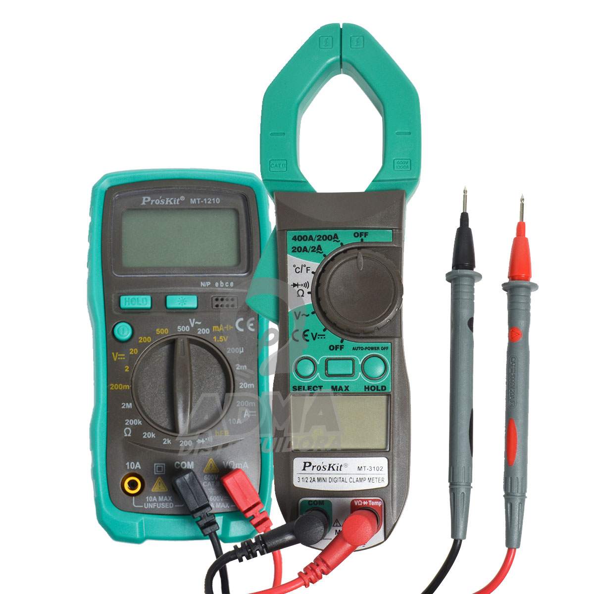 COMBO TESTER DIGITAL PROF COMPACTO MT-1210 + PINZA AMPEROMETRICA DIGITAL MT-3102 PROSKIT