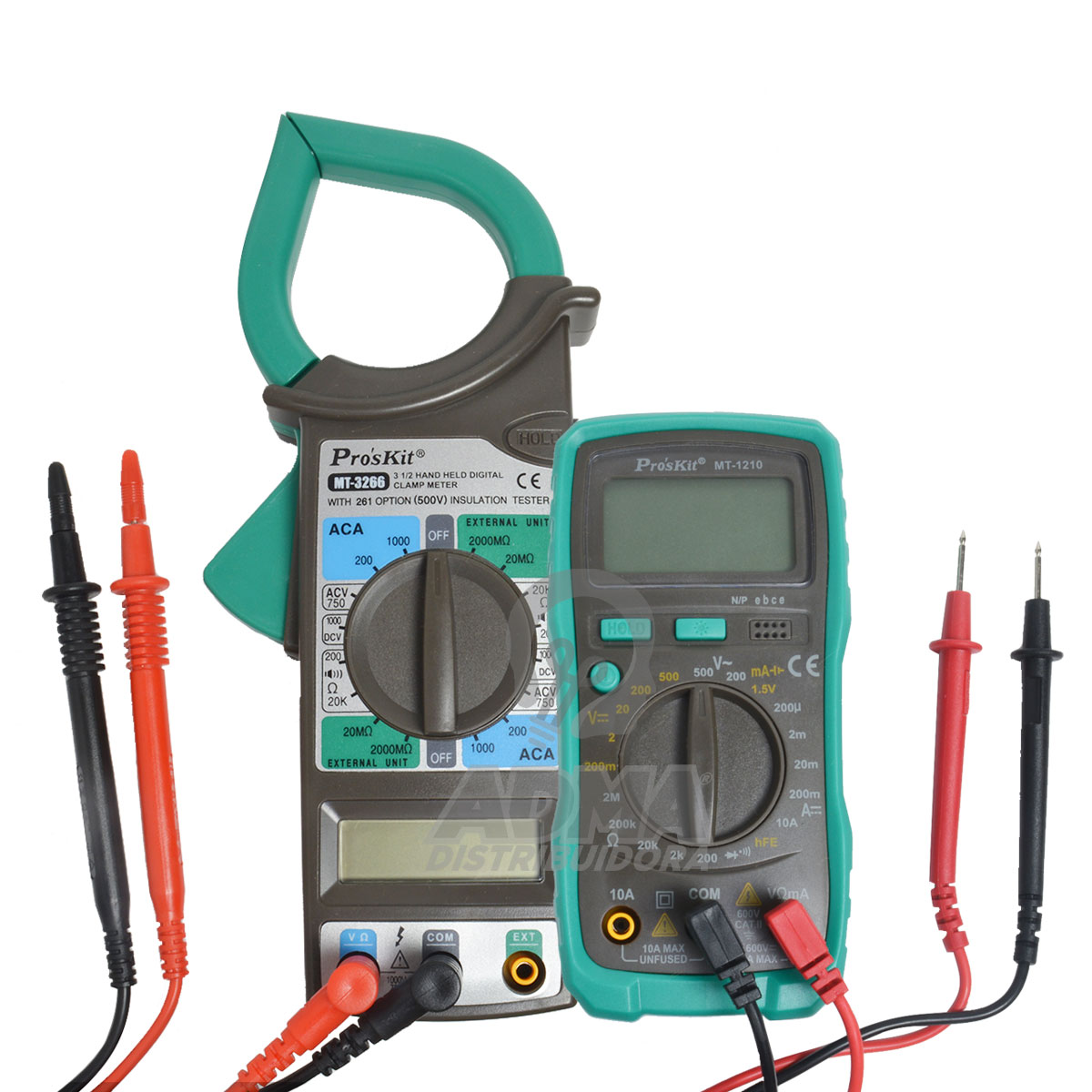 TESTER DIGITAL PROF COMPACTO MT-1210 + PINZA AMPEROMETRICA DIGITAL MT-3266 PROSKIT