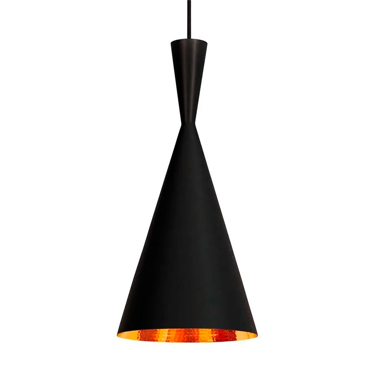 LAMPARA COLGANTE MODERNA CONO NEGRO/COBRE