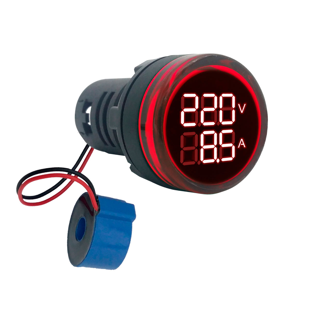 MINI VOLT-AMP DIGITAL D29MM 500VCA/100ACA ROJO