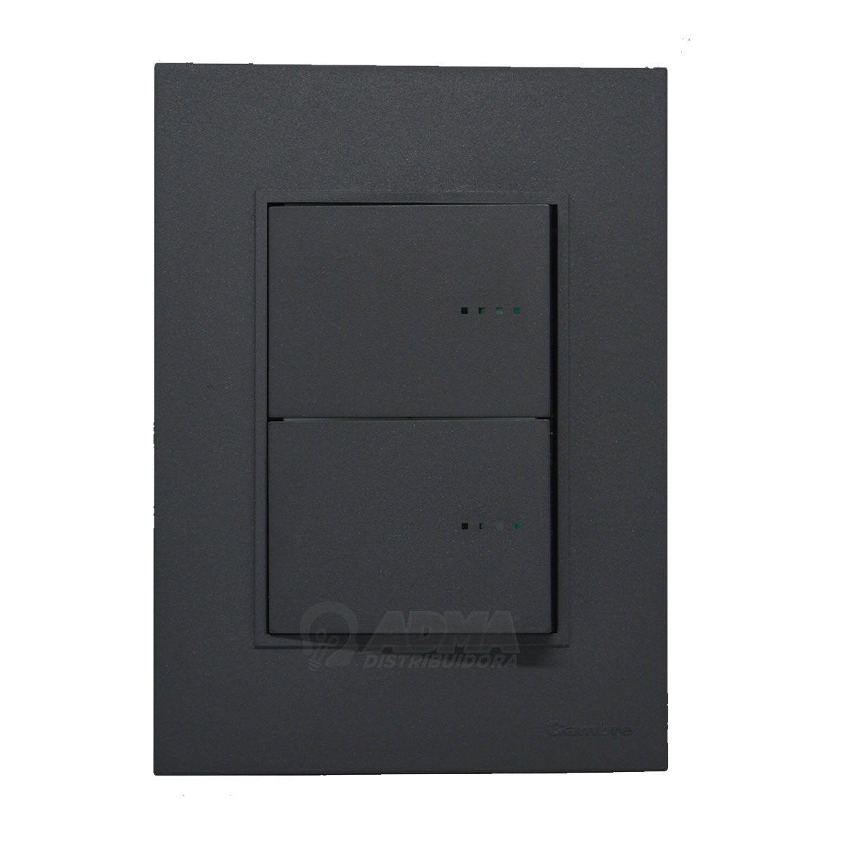 LLAVE DE LUZ GRIS ARMADA 2 PUNTOS DOBLES CAMBRE BAUHAUS