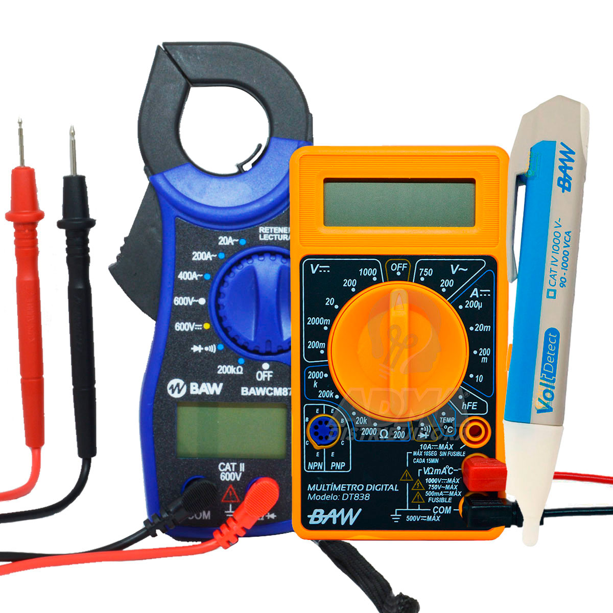 COMBO BAW PINZA AMPEROMETRICA + TESTER + BUSCAPOLO INDUCTIVO