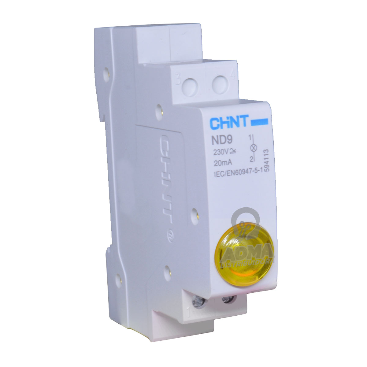 INDICADOR LUMINOSO PILOTO DIN DE 230 VCA COLOR AMARILLO