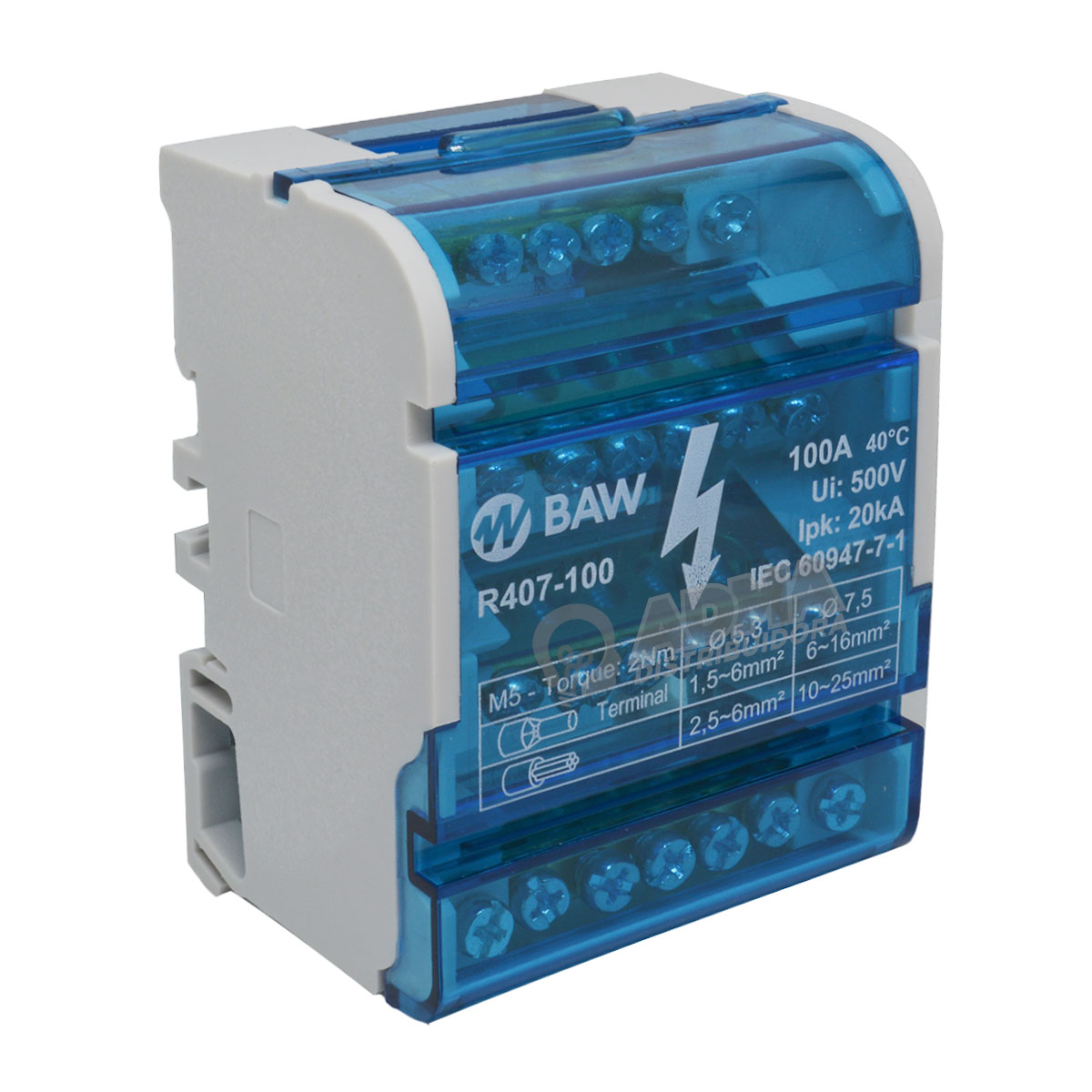 BORNERA REPARTIDORA TETRAPOLAR 100A DIN 7 TOMAS BAW