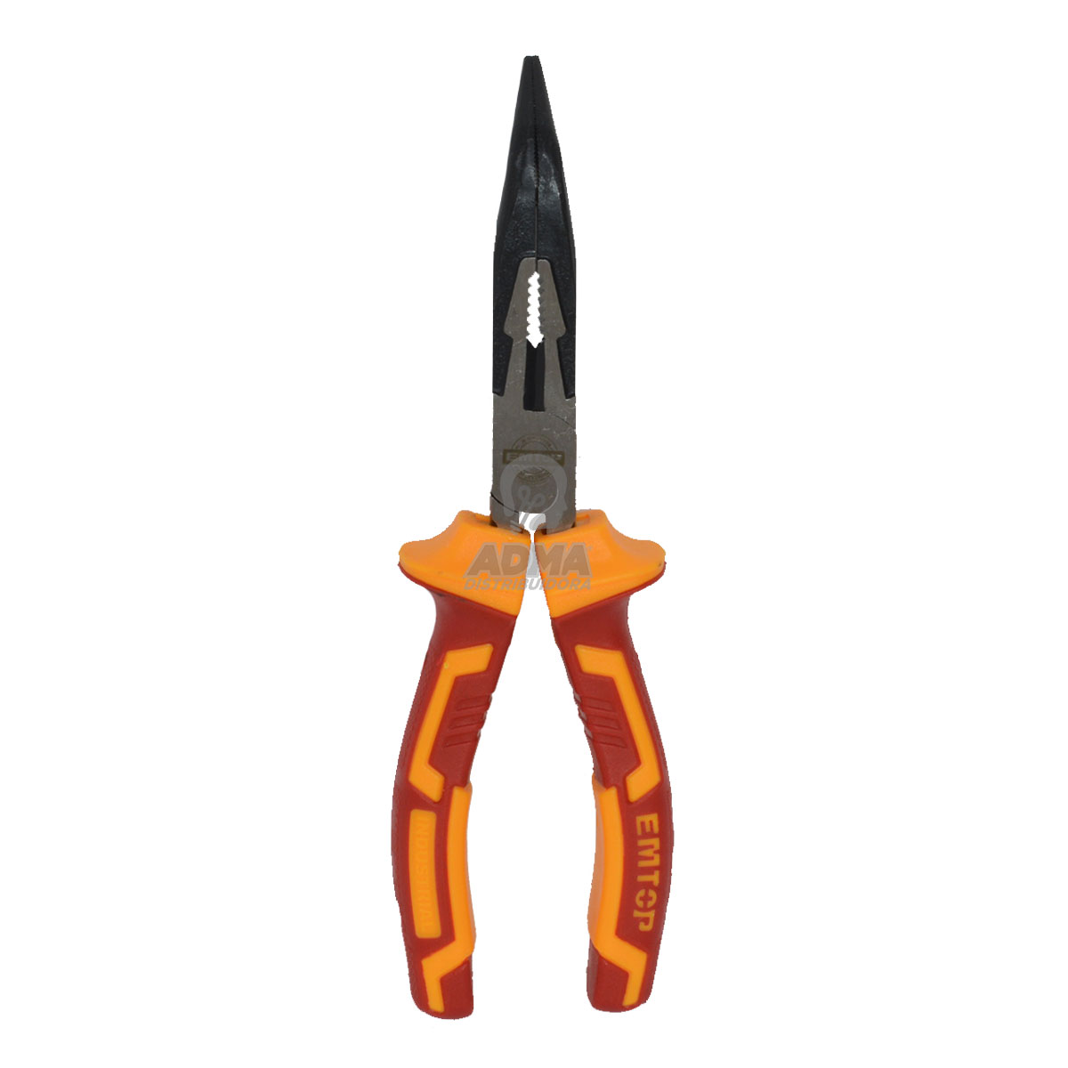 PINZA DE PUNTA LARGA MEDIA CAÑA CURVA 200MM INDUSTRIAL AISLADO 1000V EMTOP
