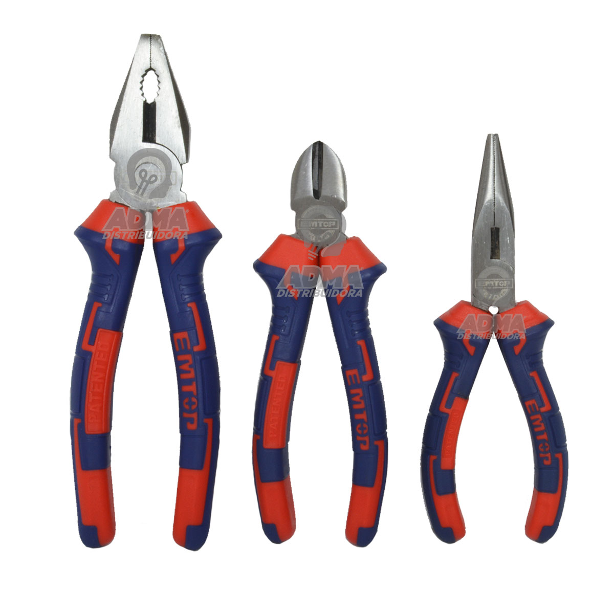 SET PINZAS Y ALICATE 3 PIEZAS EMTOP
