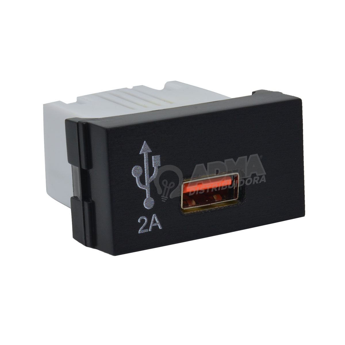 MODULO CARGADOR USB 2A NEGRO APTO JELUZ