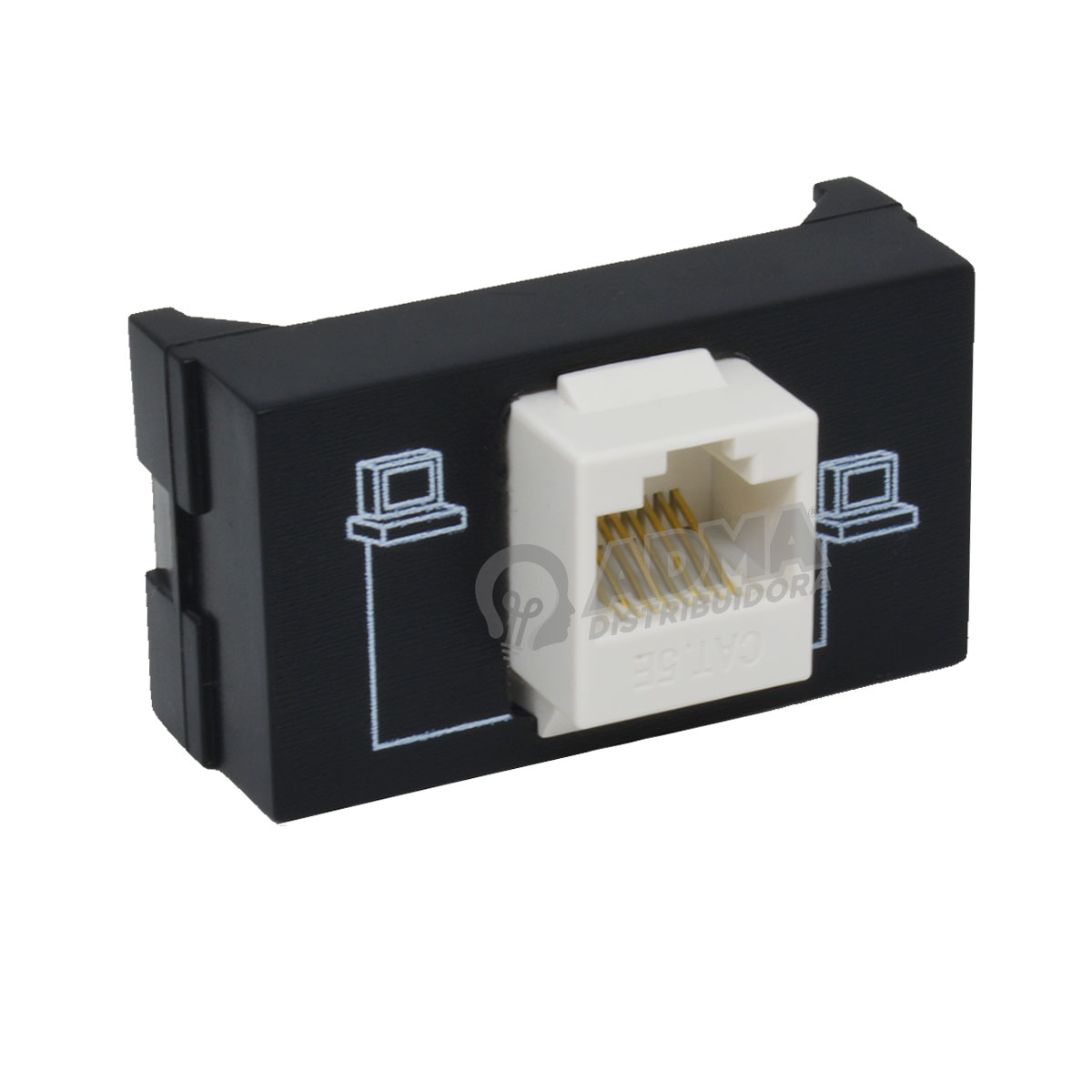 TOMA PARA RED RJ-45 CAT5 NEGRO APTO JELUZ