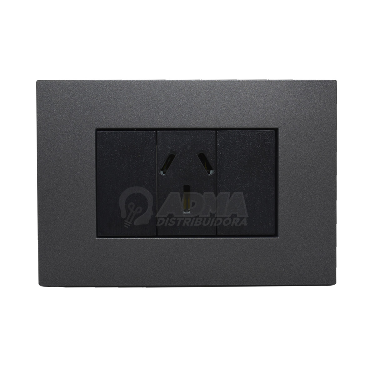 LLAVE DE LUZ ARMADA TOMA SIMPLE 20A ANTRACITA JELUZ PLATINUM