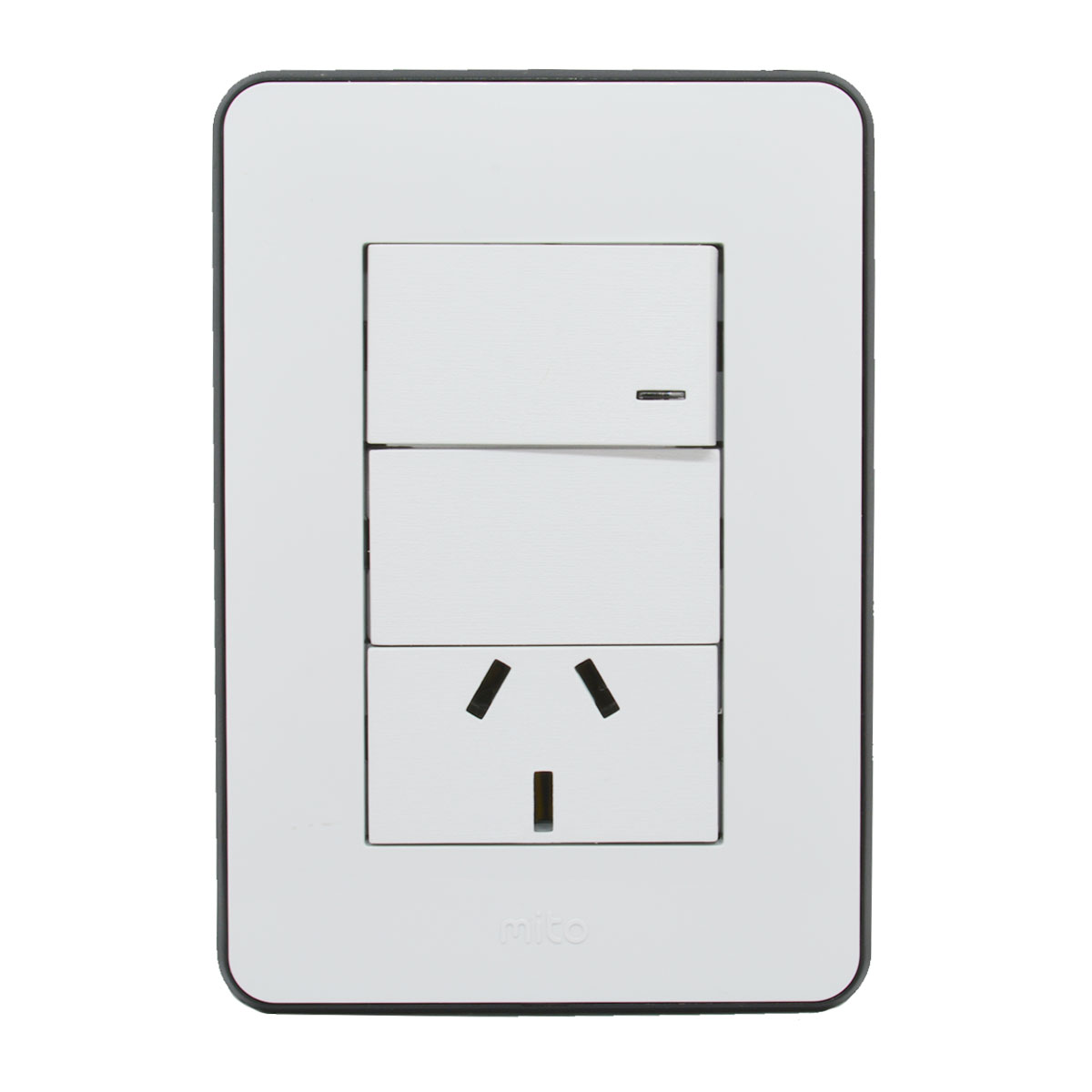 LLAVE DE LUZ ARMADA PUNTO TECLA Y TOMA NORMALIZADO JELUZ MITO