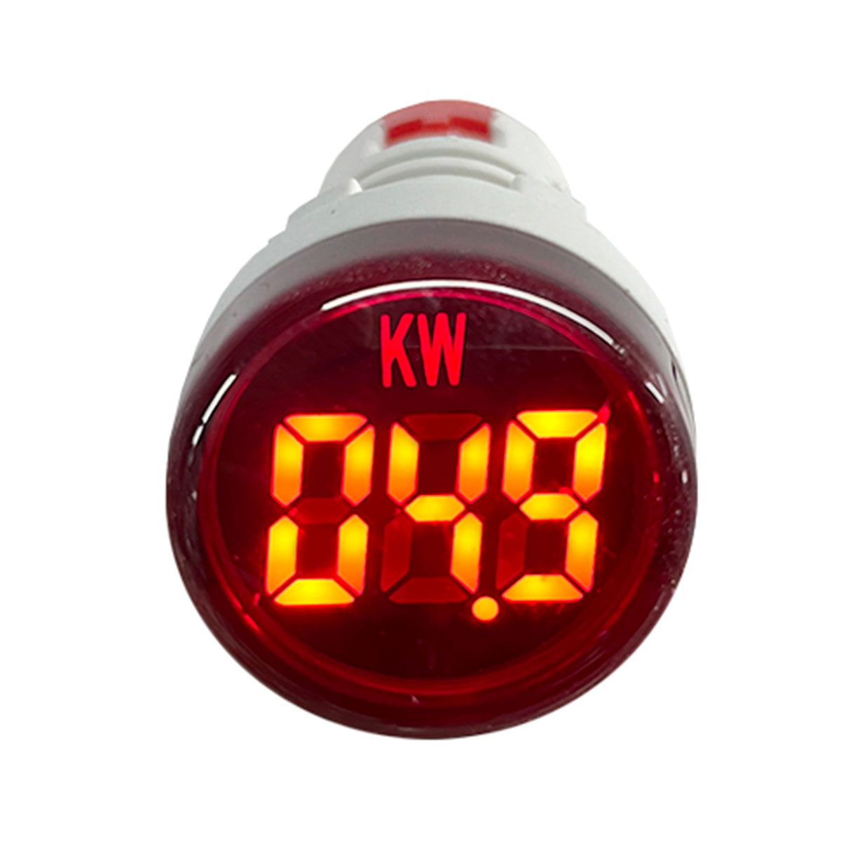 MINI VATIMETRO MEDIDOR KW REDONDO ROJO 22MM