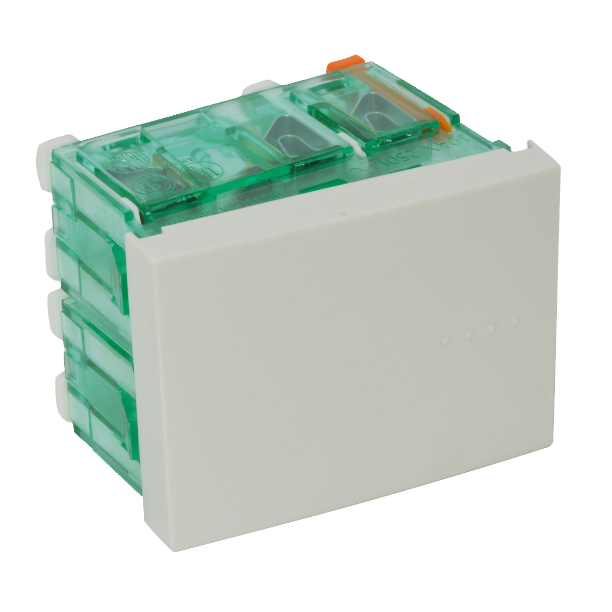 MODULO INTERRUPTOR BIPOLAR 4 VIAS 2 MODULOS BLANCO BAUHAUS