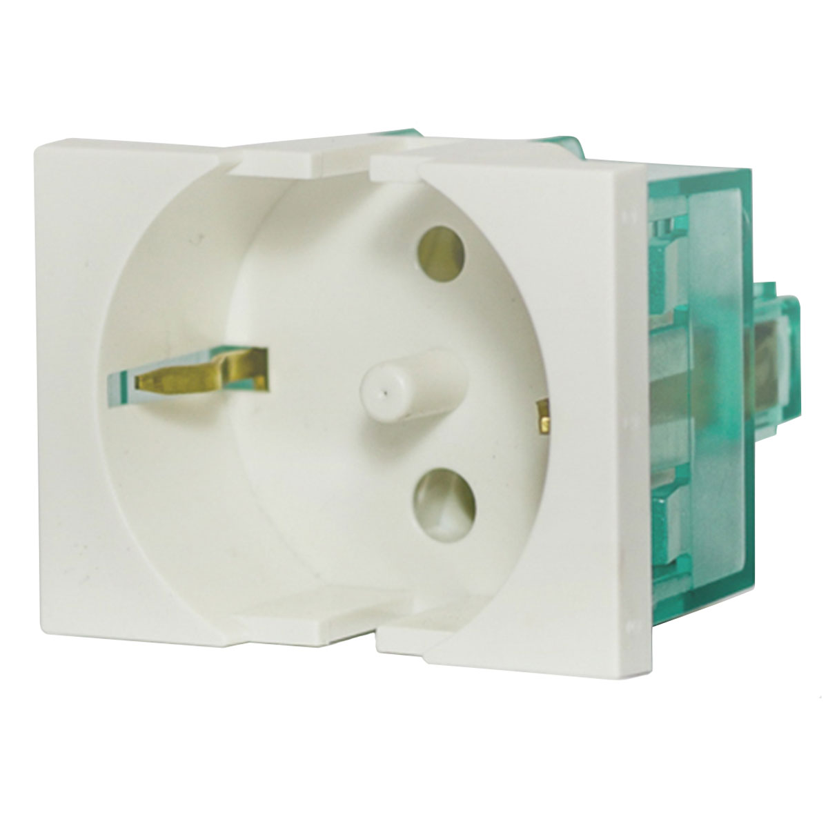 MODULO TOMA 220V+T BLANCO 16A 2M POLARIZADO SCHUKO