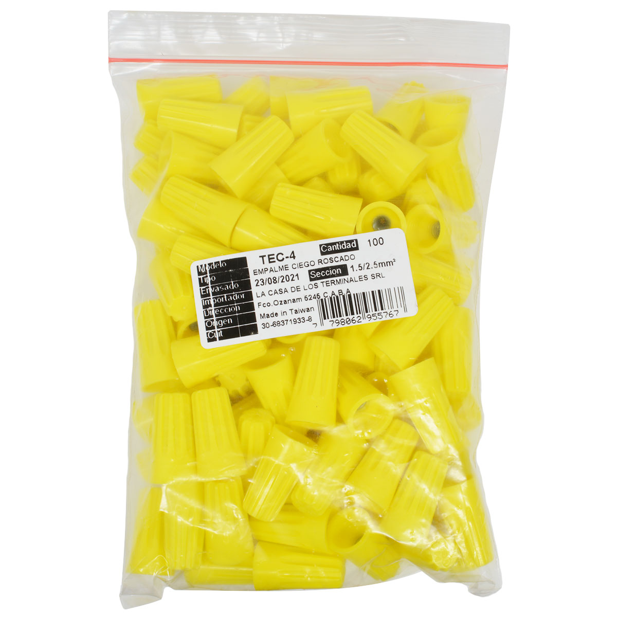 EMPALME RAPIDO CIEGO ROSCADO 1,5MM / 2,5MM AMARILLO LCT PACK X100