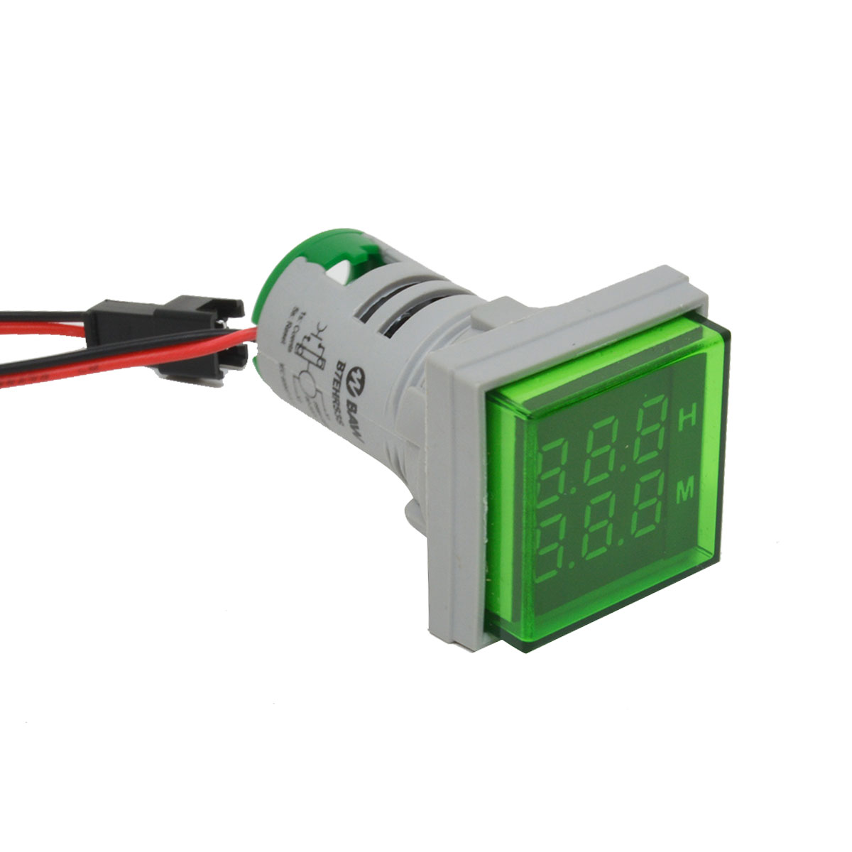 MINI CRONOMETRO 999H – 60M OJO BUEY VERDE CUADRADO BAW