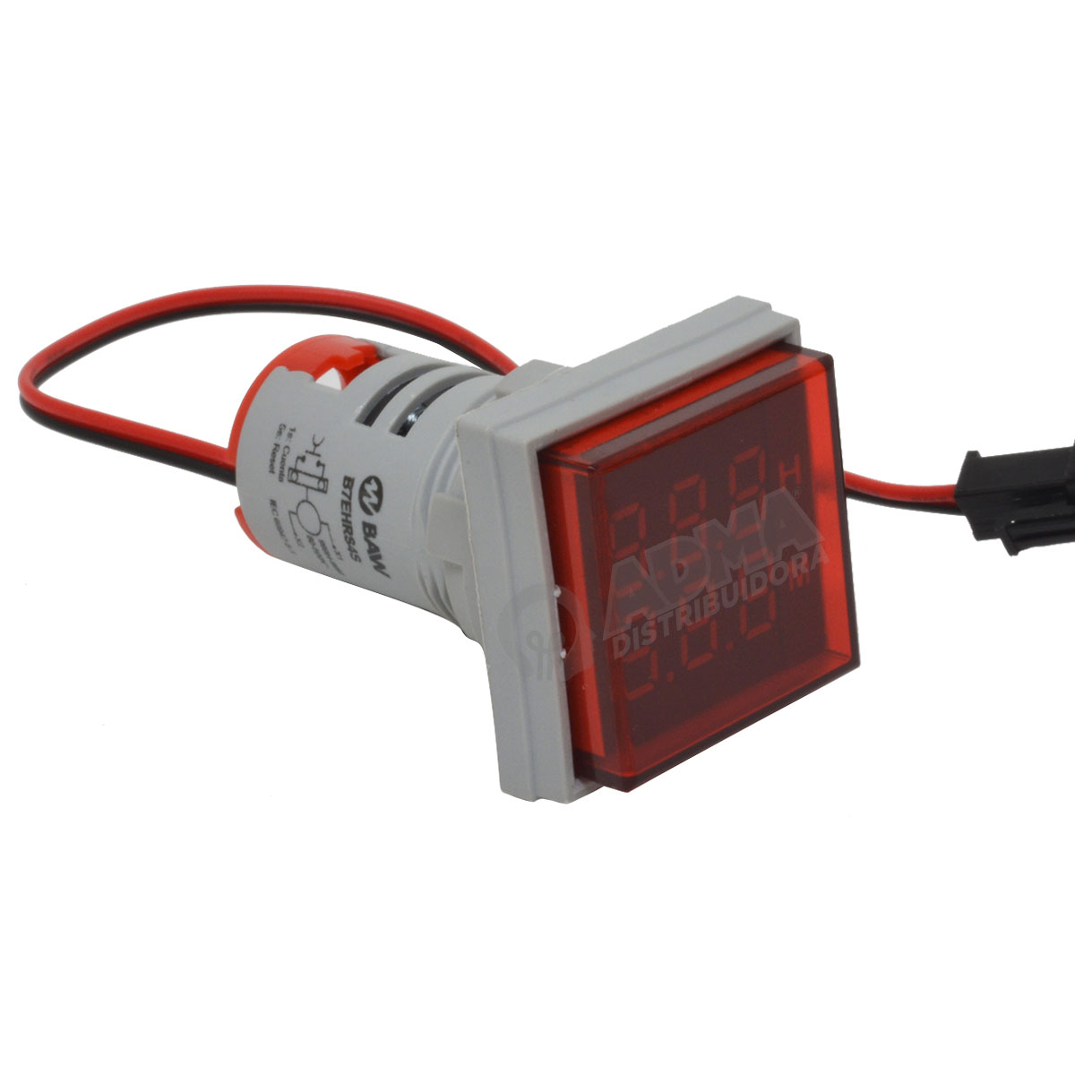 MINI CRONOMETRO 999H – 60M OJO BUEY ROJO CUADRADO BAW