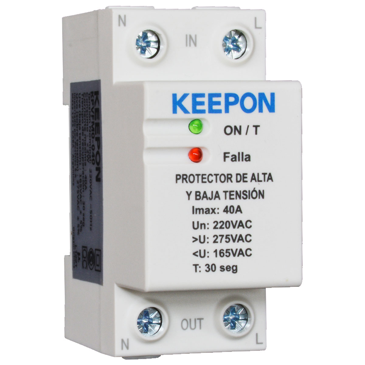 PROTECTOR DE TENSION MONOFASICO ANALOGICO 40A KEEPON
