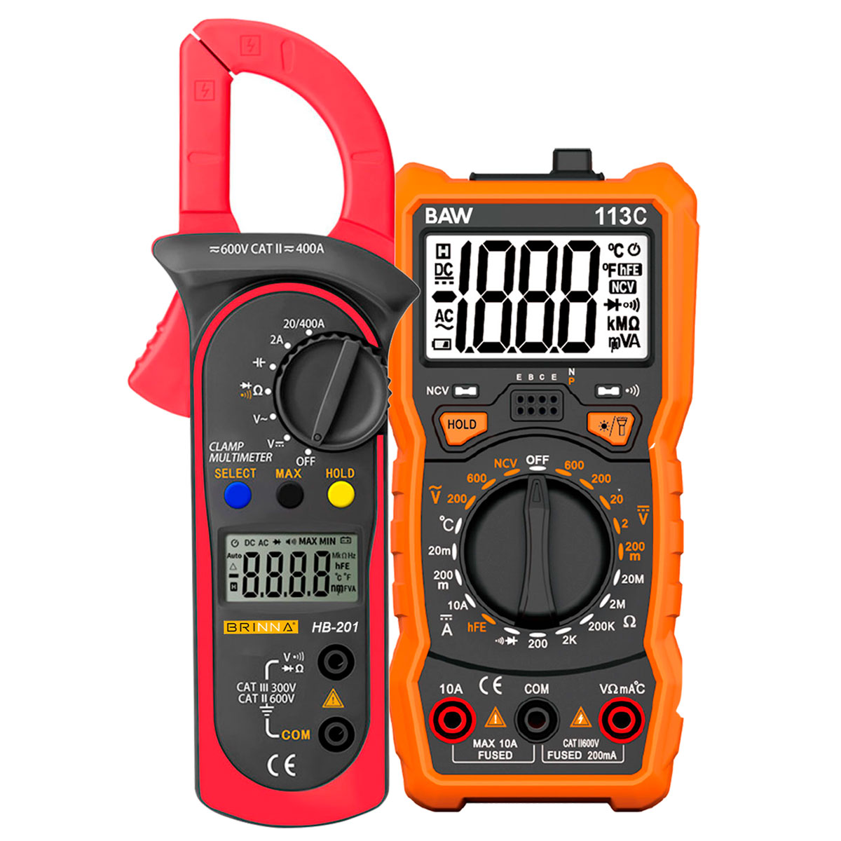 PINZA AMPEROMETRICA HB-201 + MULTMETRO RM113C