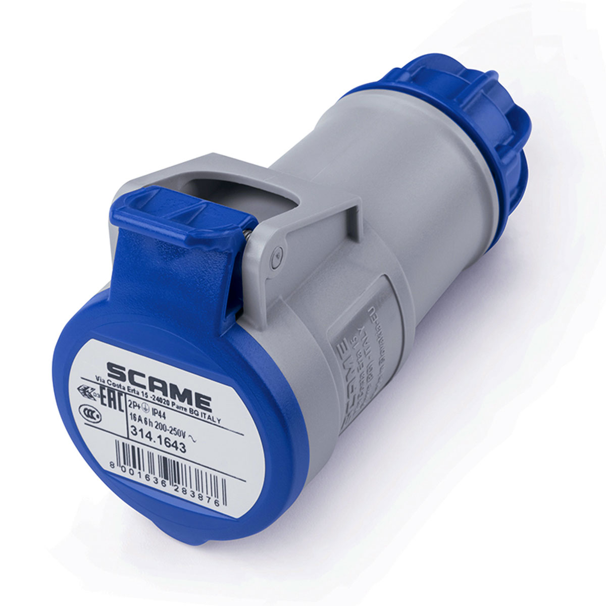 FICHA INDUSTRIAL HEMBRA 2P+T 16A SCAME XENIA 220V IP44 PROLONGADOR