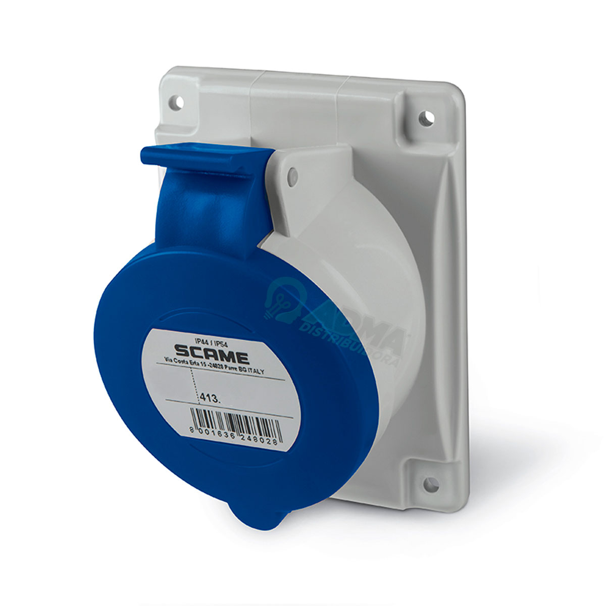BASE EMBUTIR HEMBRA 2P+T 16A SCAME OPTIMA 220V IP44