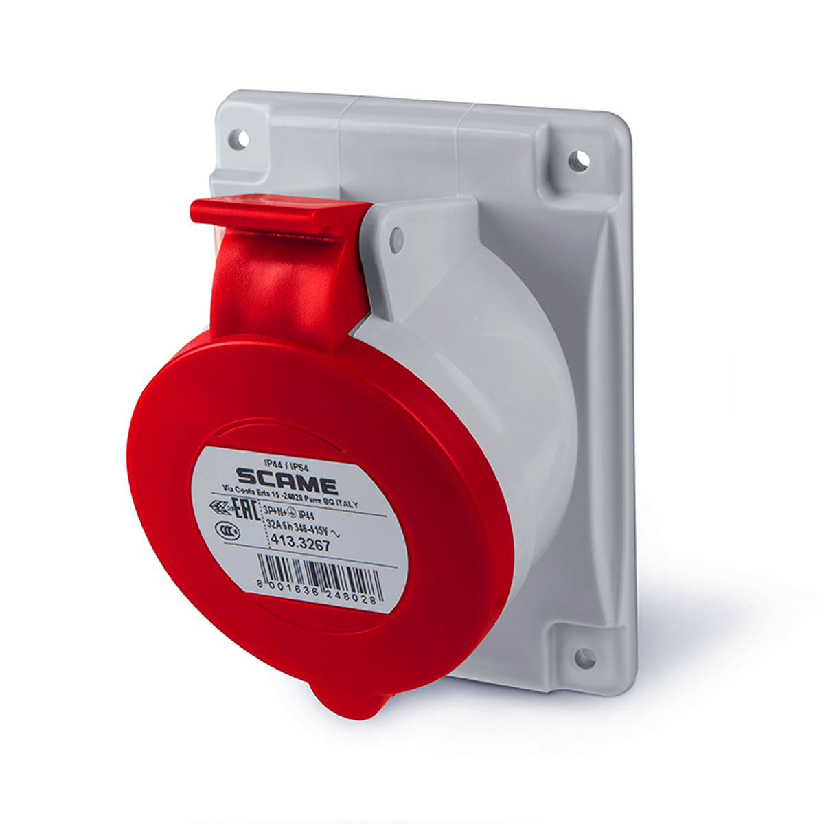 BASE EMBUTIR HEMBRA 3P+N+T 32A SCAME OPTIMA 380V IP44