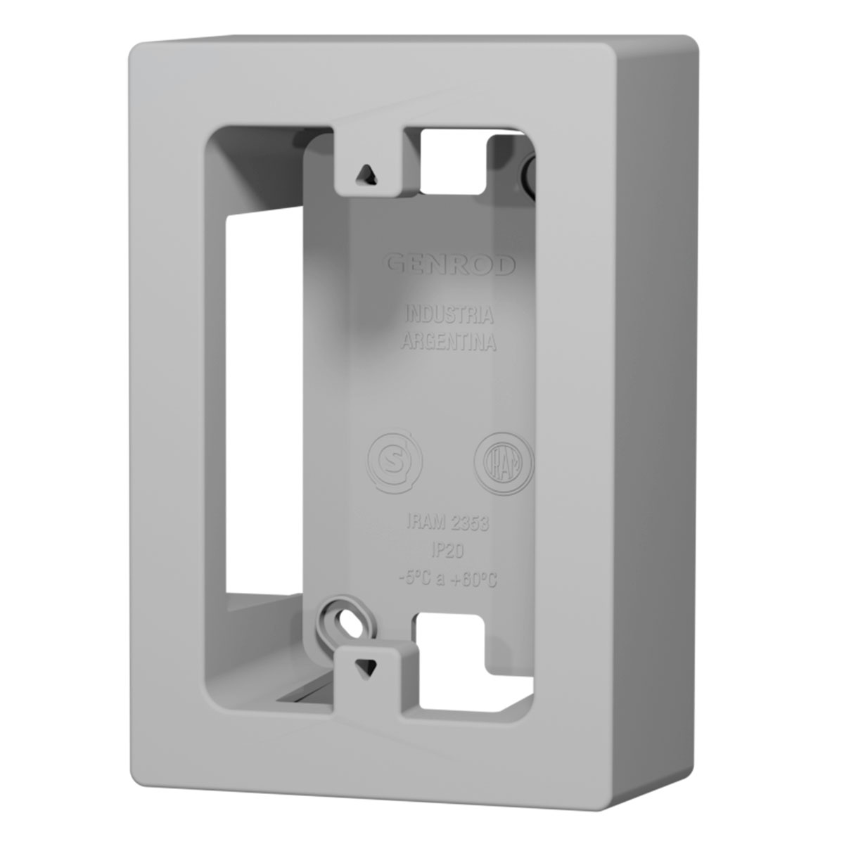 CAJA EXTERNA SOBREPONER APLICAR GRIS GENROD