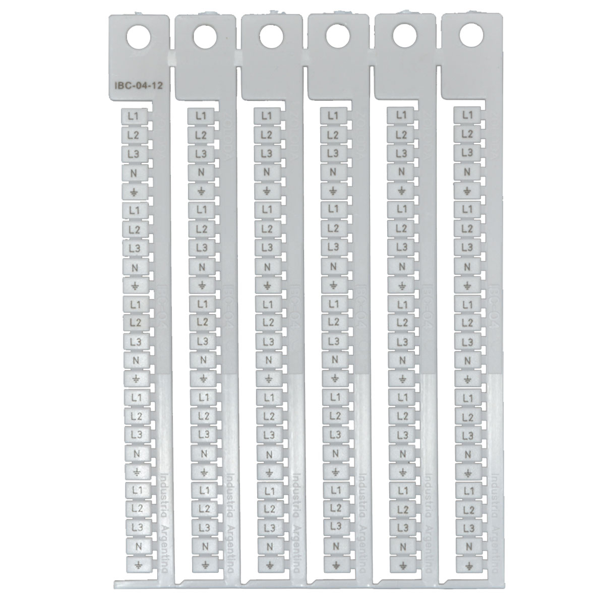 PLANCHA DE NUMEROS IDENTIFICADOR L1/L2/L3/N/PE (30 JUEGOS) ZOLODA