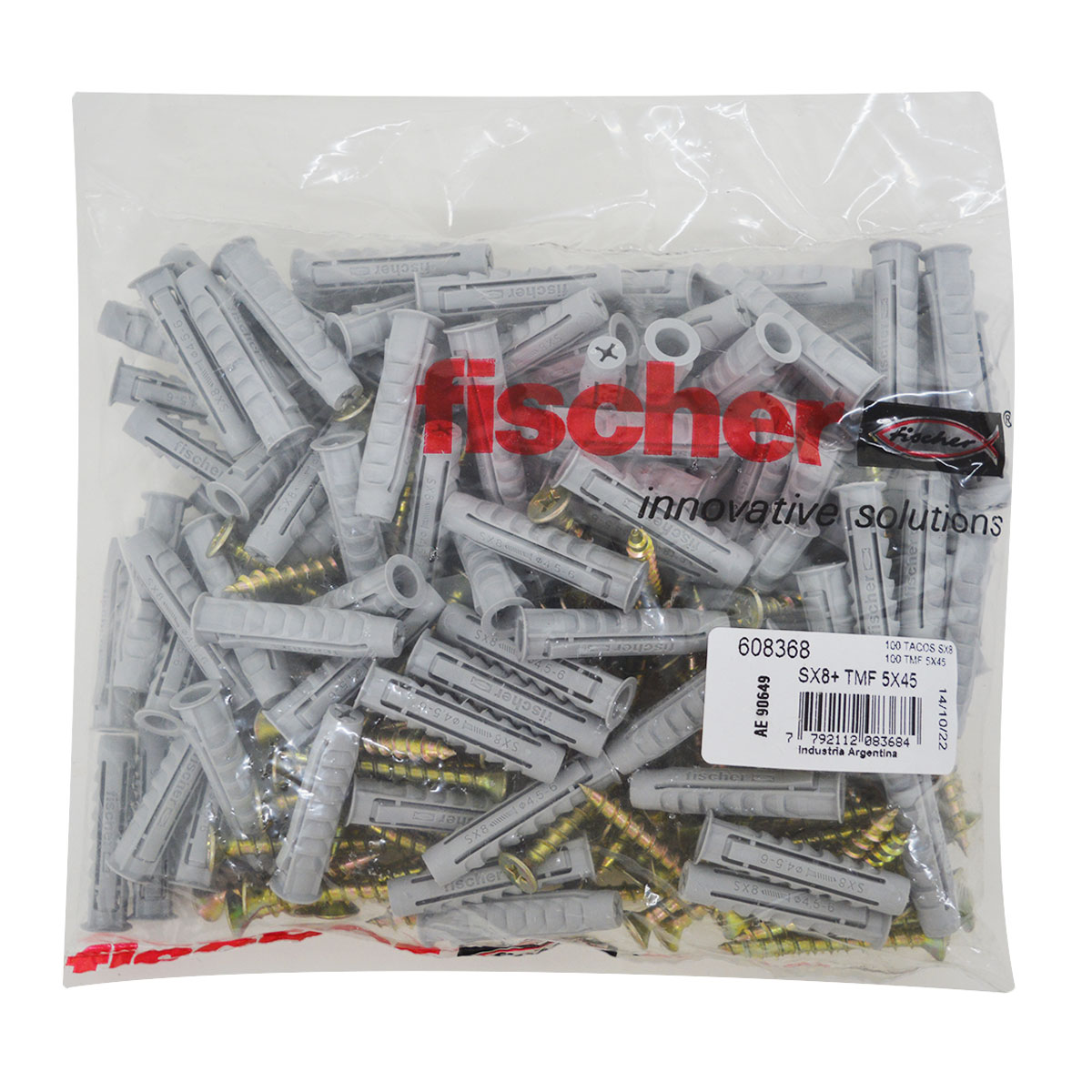 TARUGO SX 8 + TORNILLO 5X45 BOLSA X100 FISCHER