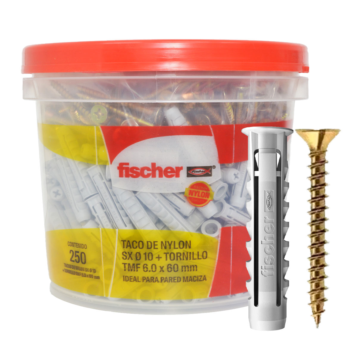 TARUGO SX 10 + TORNILLO 6X60 BALDE X250 FISCHER