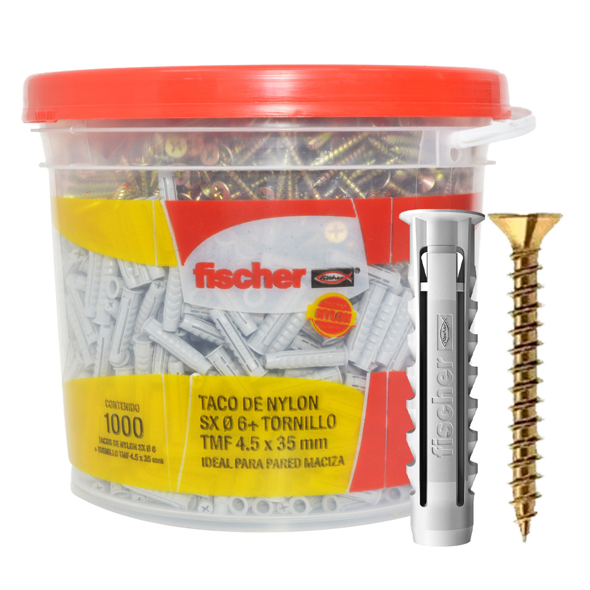 TARUGO SX 6 + TORNILLO 21X35 BALDE X1000 FISCHER