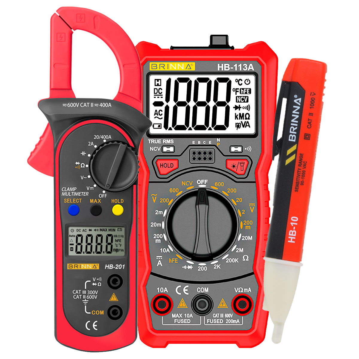 MULTIMETRO HB-113A + PINZA AMPEROMETRICA HB-201 + DETECTOR HB-10