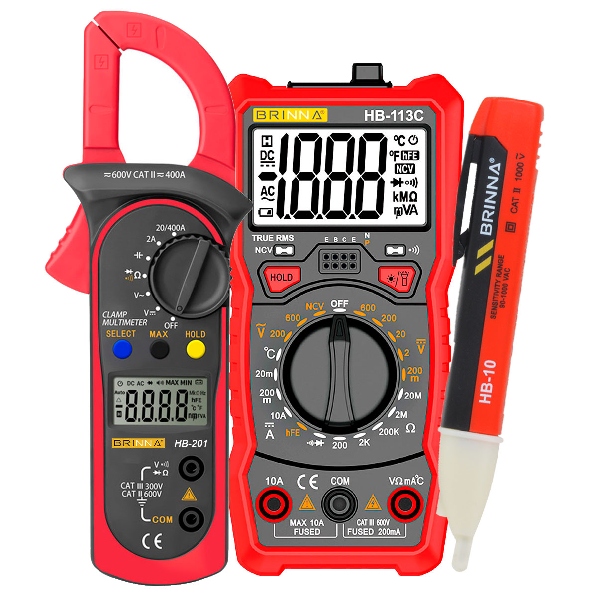 MULTIMETRO HB-113C + PINZA AMPEROMETRICA HB-201 + DETECTOR HB-10