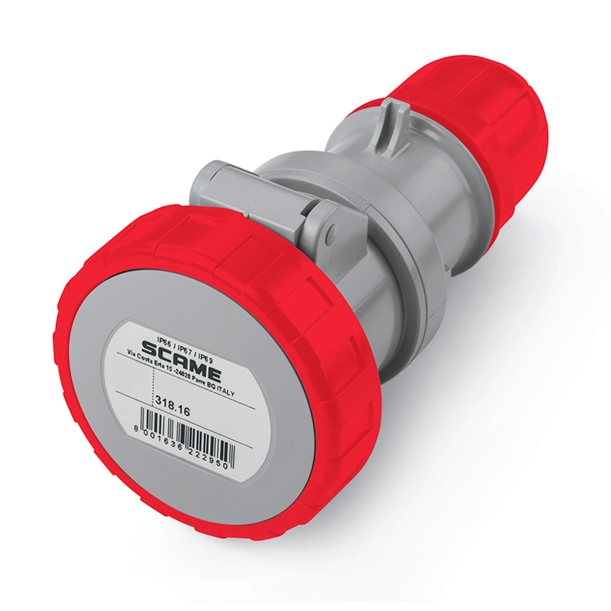 FICHA INDUSTRIAL HEMBRA IP67 3P+T 16A SCAME OPTIMA 380V PROLONGADOR