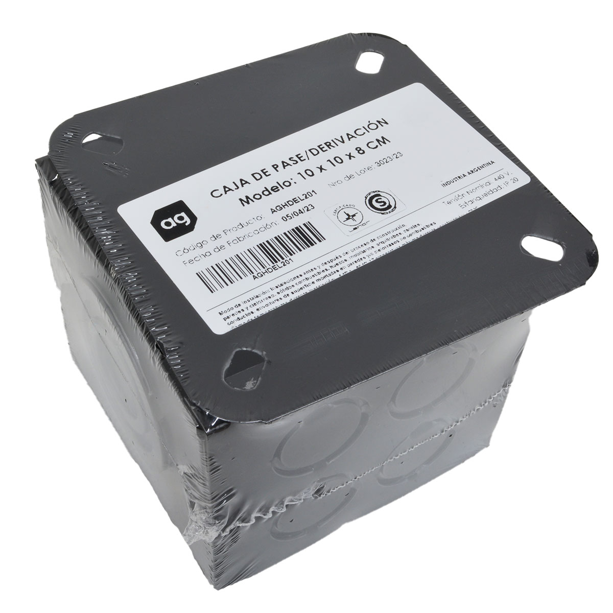 CAJA DE PASE 10 X 10 X 8 HIERRO NEGRA AG