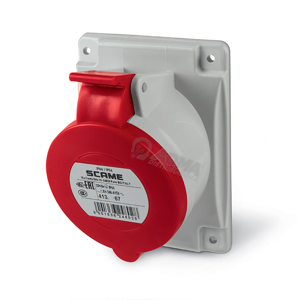 BASE EMBUTIR HEMBRA 3P+N+T 16A SCAME OPTIMA 380V IP44