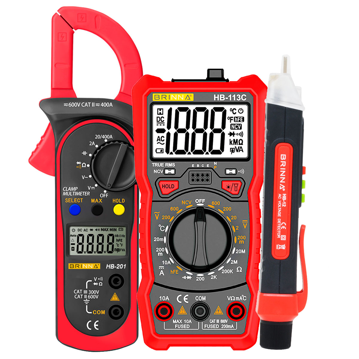 MULTIMETRO HB-113C + PINZA AMPEROMETRICA HB-201 + DETECTOR HB-12