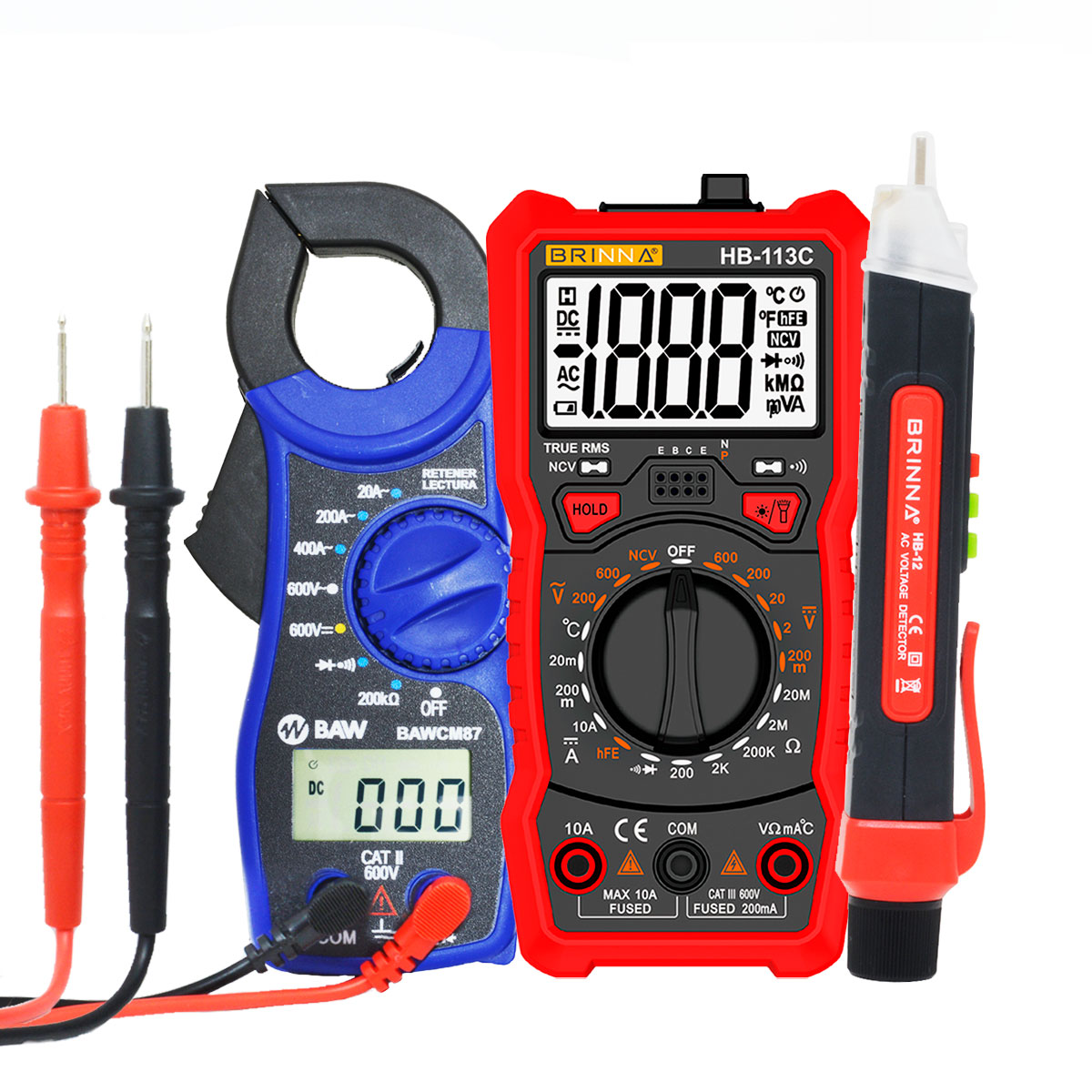 MULTIMETRO HB-113C + PINZA AMPEROMETRICA HB-87 + DETECTOR HB-12