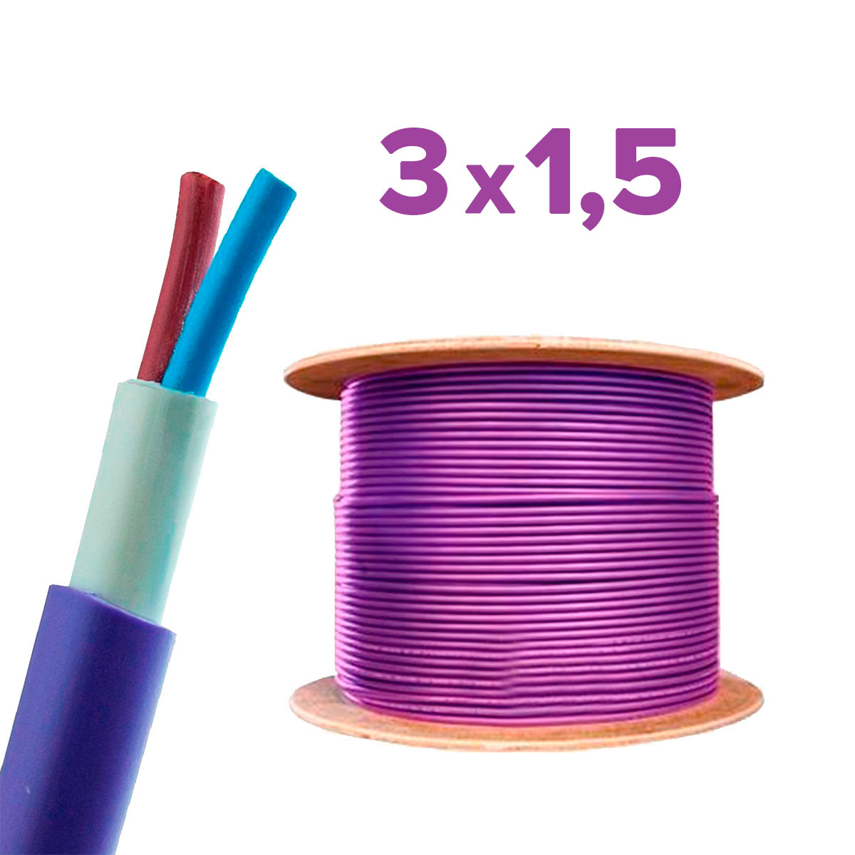 CABLE SUBTERRANEO 3X1.5MM TREFILCON