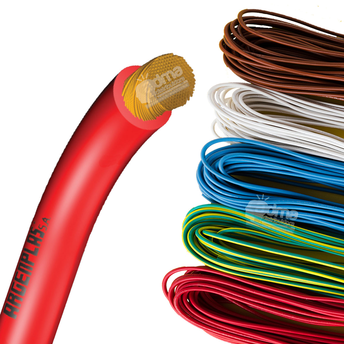 CABLE UNIPOLAR FLEXIBLE 10 MM ARGENPLAS ROJO