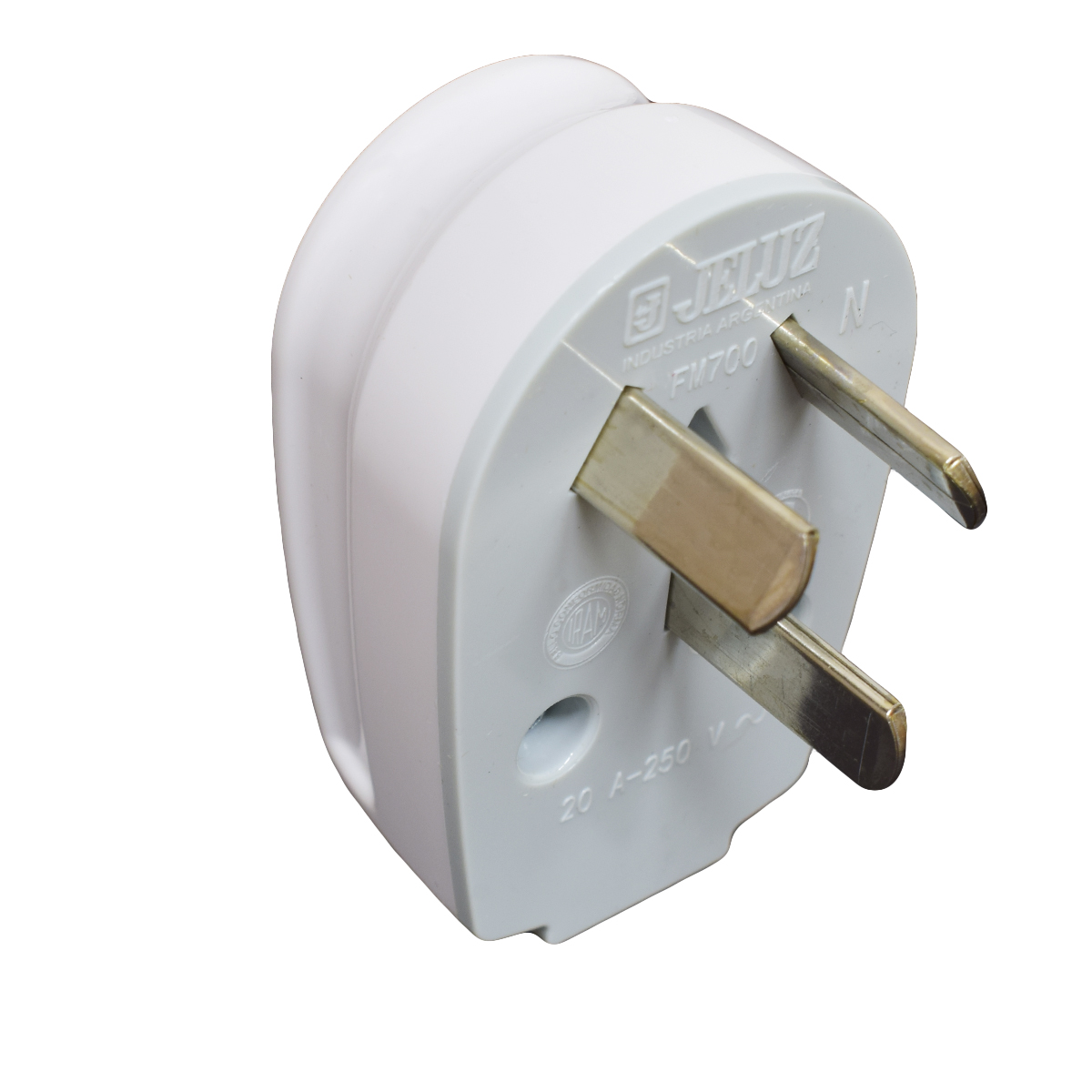 FICHA MACHO JELUZ 20AMP BLANCA JELUZ