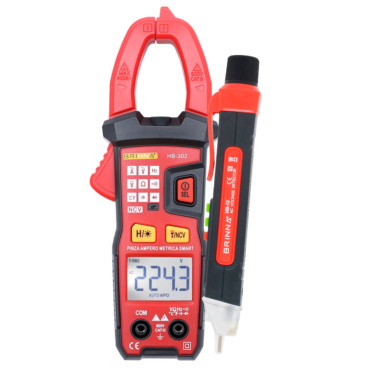 PINZA AMPEROMETRICA HB-302 + BUSCAPOLO HB-12
