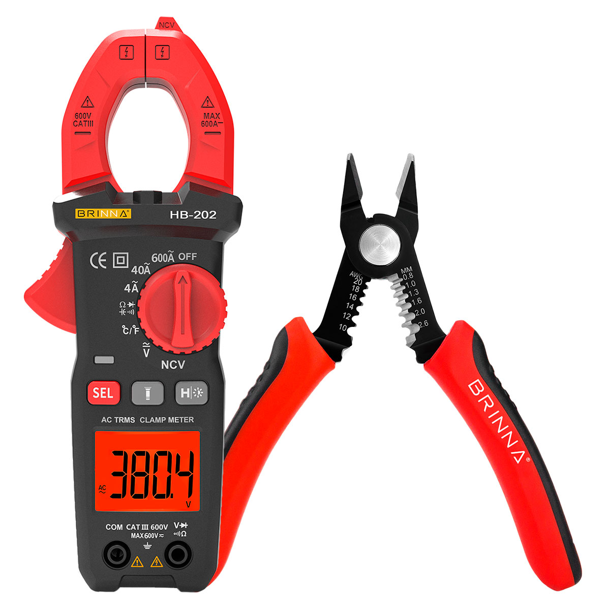 ALICATE MICRO CORTE HB-102 + PINZA AMPEROMETRICA HB-202