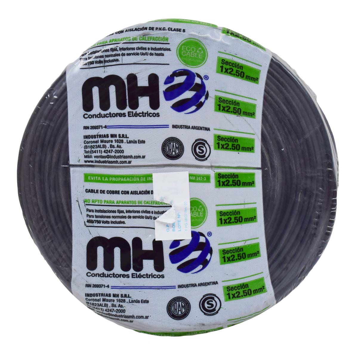 CABLE UNIPOLAR FLEXIBLE 2.5MM NEGRO MH X25MT