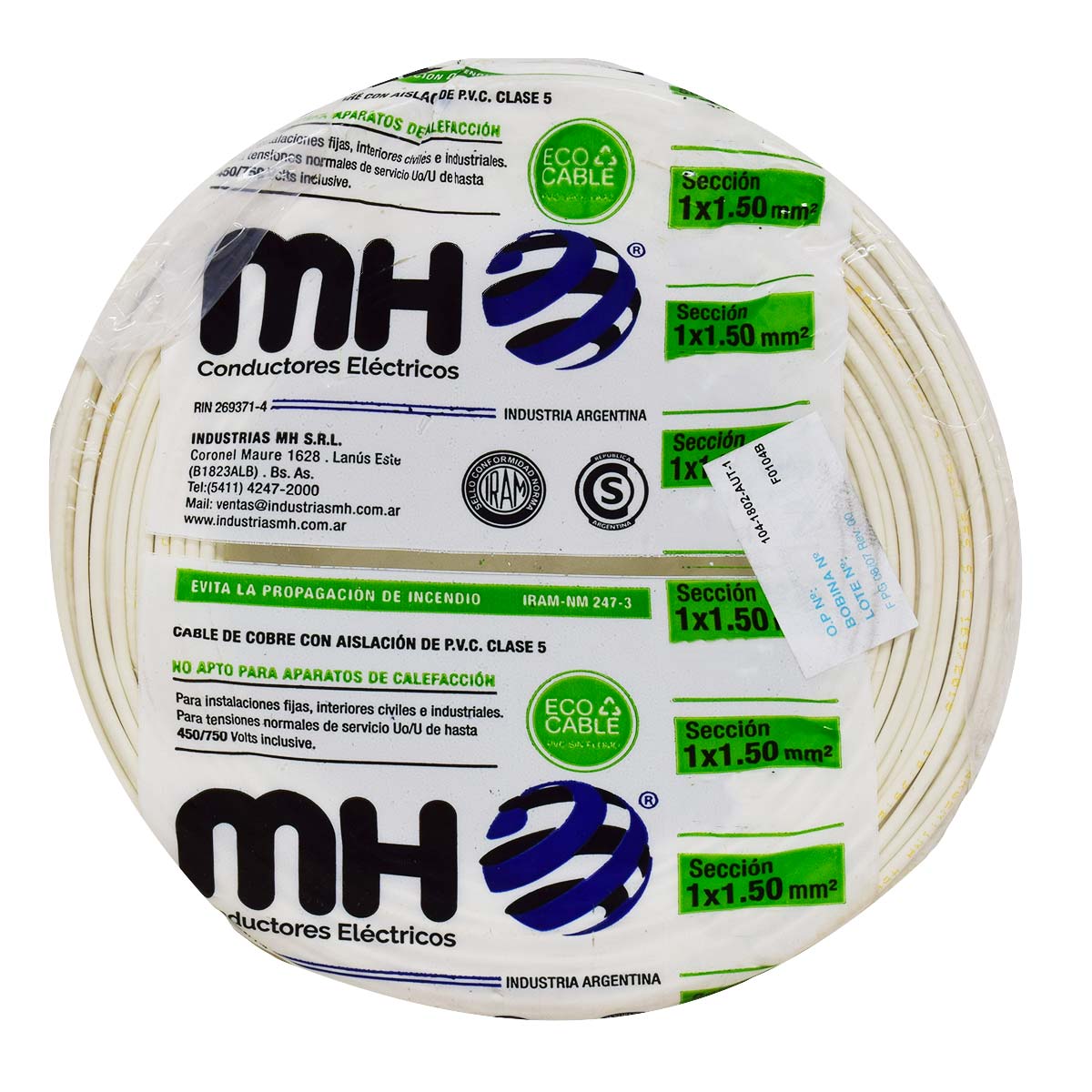 CABLE UNIPOLAR FLEXIBLE 1.5MM BLANCO MH X50MT