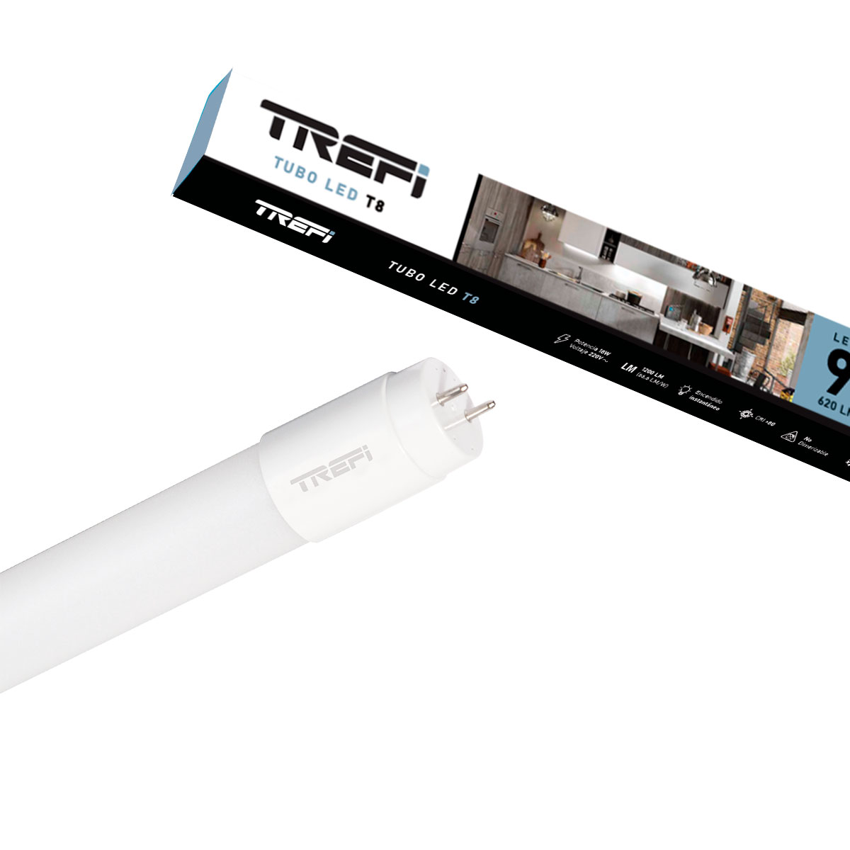 TUBO LED T8  9W 6000K 600MM 875LM TREFI